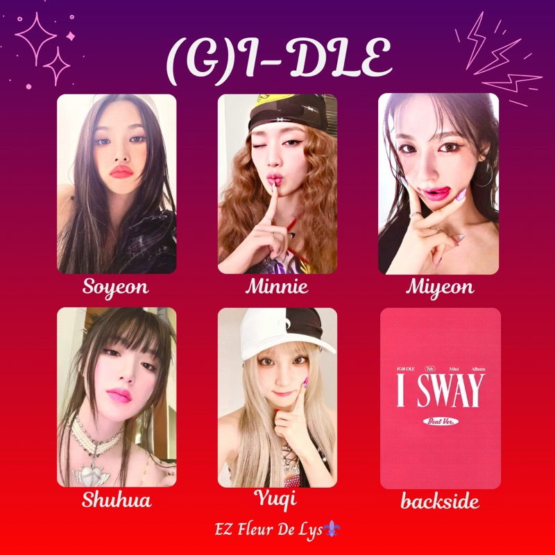 photocard replika pc unofficial (G)I-DLE i sway SOYEON MINNIE MIYEON SHUHUA YUQI