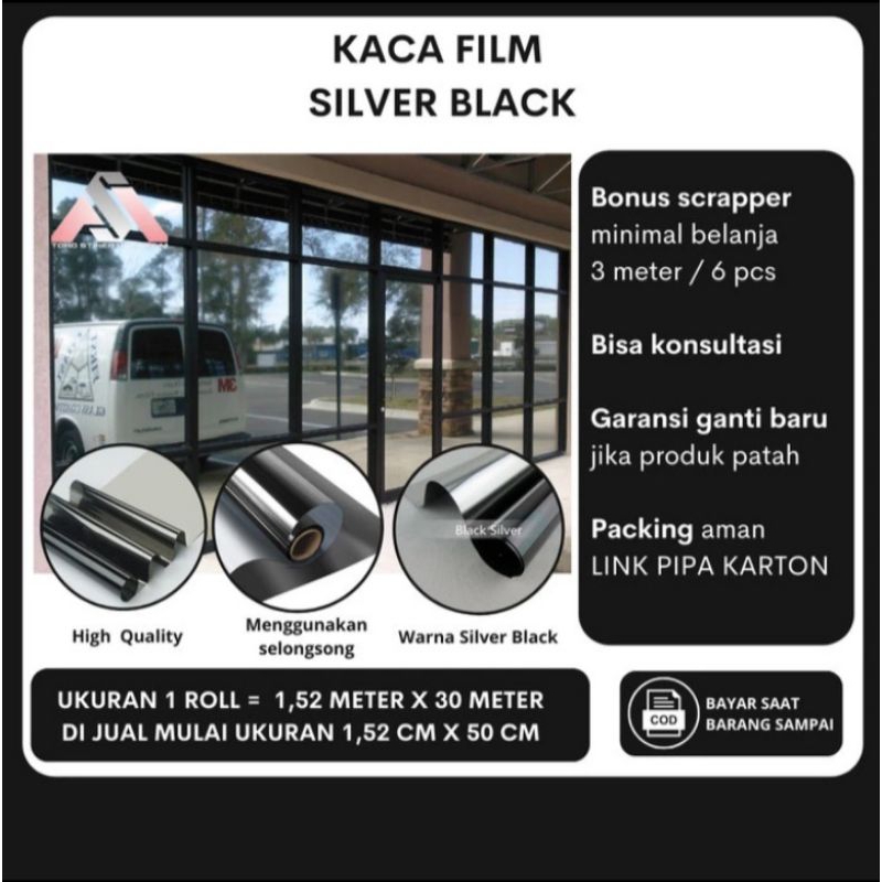 Kaca Film One Way Black Silver Kaca Film Jendela Rumah Dan Kantor