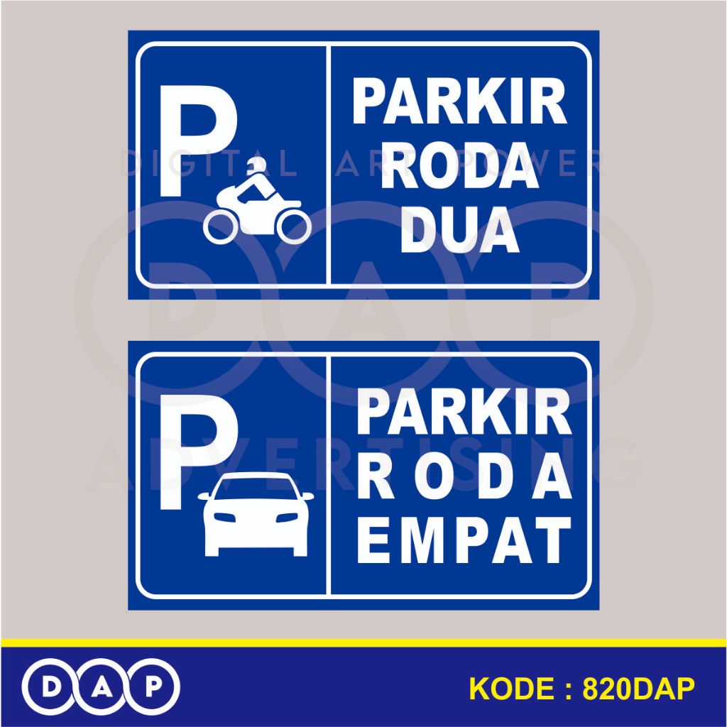

820 - STIKER PARKIR RODA DUA DAN RODA EMPAT - VYNIL - TERBAIK