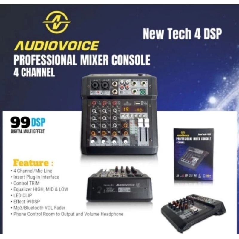Mixser Audio 4ch AudioVoice new tech 4 DSP Original