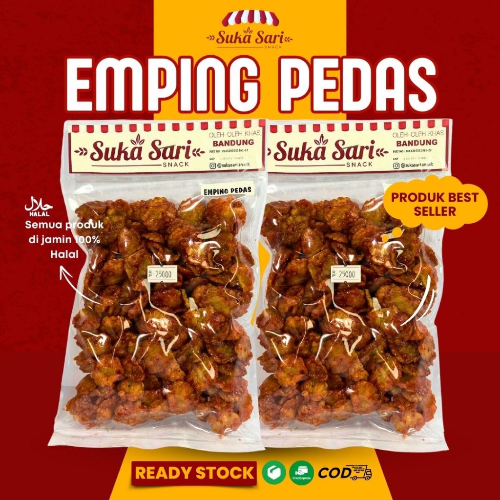 

Emping Melinjo Pedas Manis Asli Cemilan Oleh-Oleh Bandung | Sukasari Snack