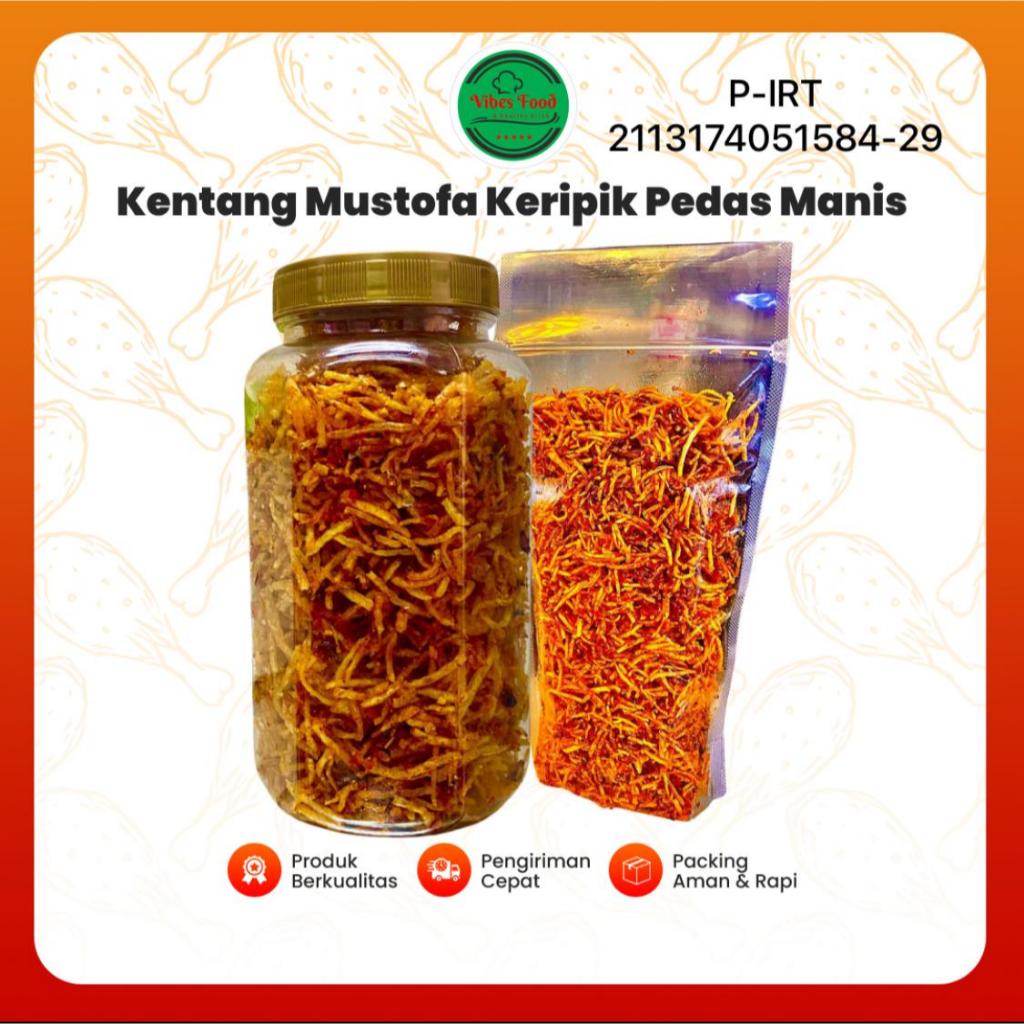 

(TERMURAH) Kentang Mustofa PREMIUM 100gr Toples Keripik Kentang Pedas Manis Cemilan Lauk Sehat Dan Lezat