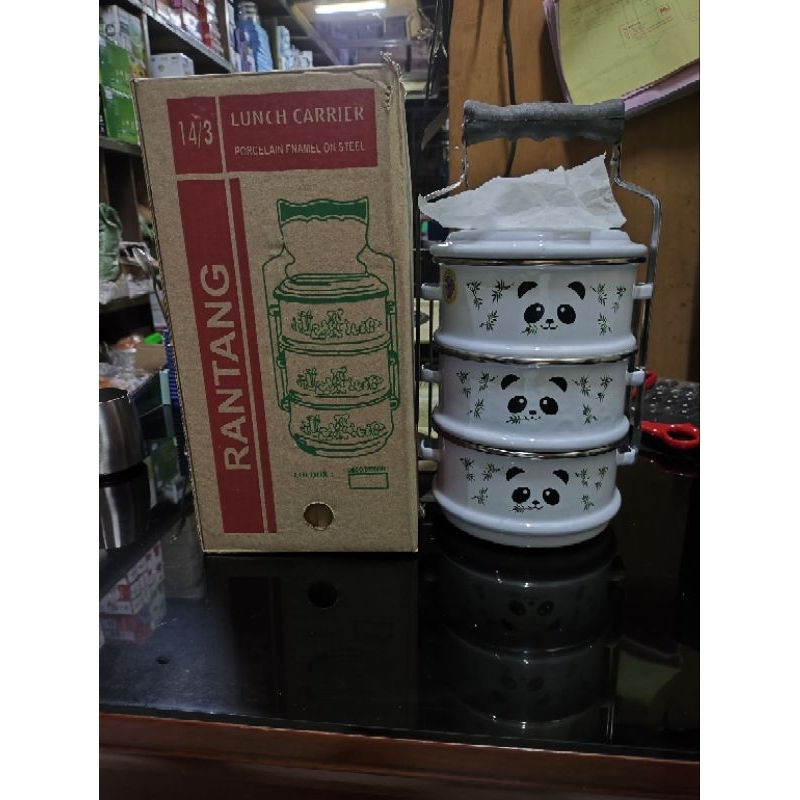 Rantang Enamel Jadul Susun 3 Putih