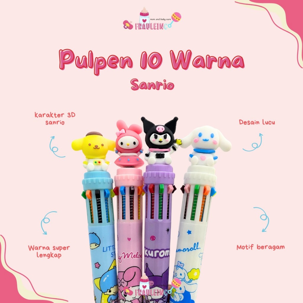 

Pulpen 10 Warna SANRIO / Pen Kuromi 10 Warna / Bolpen Unicorn 10 Warna Alat Tulis Sekolah Anak