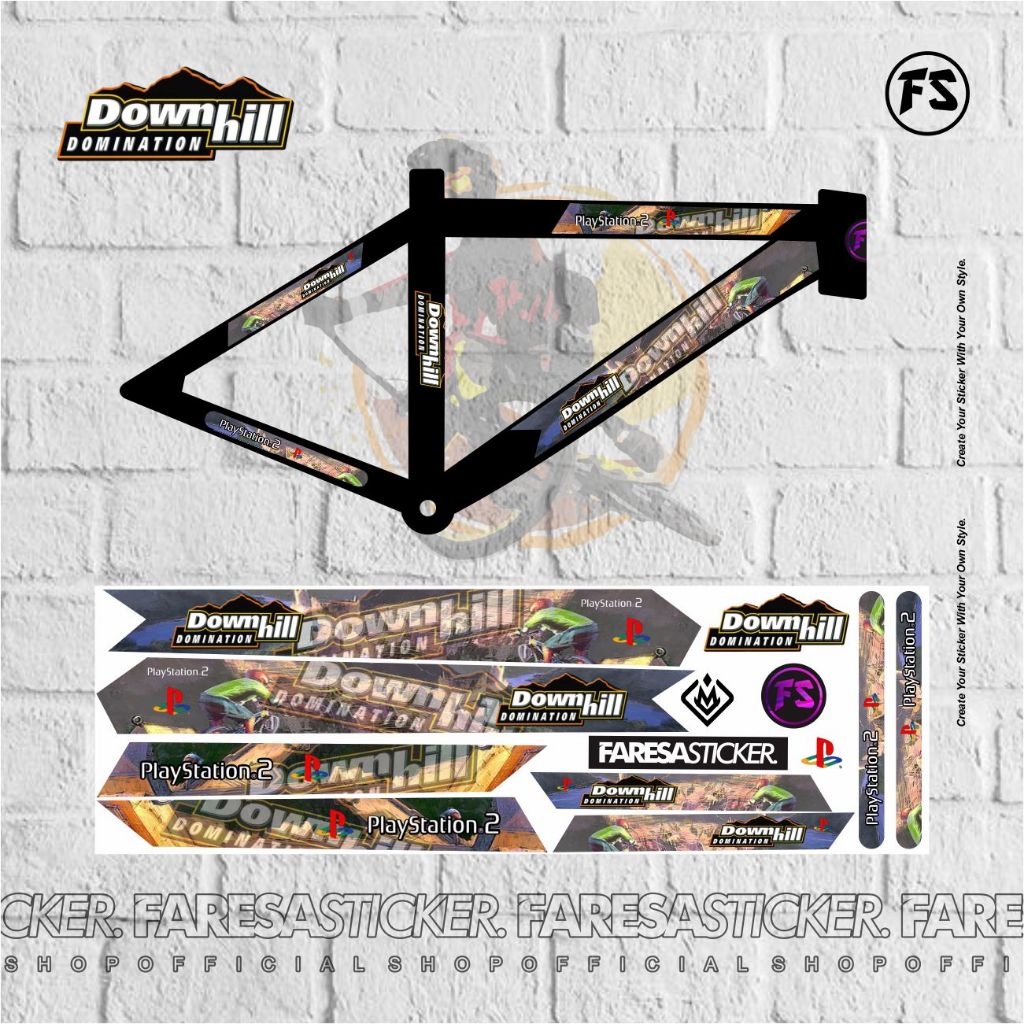 X7 Sticker SEPEDA BMX X DOWNHILL DOMINATION PS2 | Striping SEPEDA BMX, MTB, DLL Limited Edition