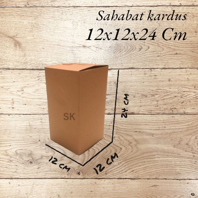 

kardus box Ukuran 12x12x24 cm single wall polos