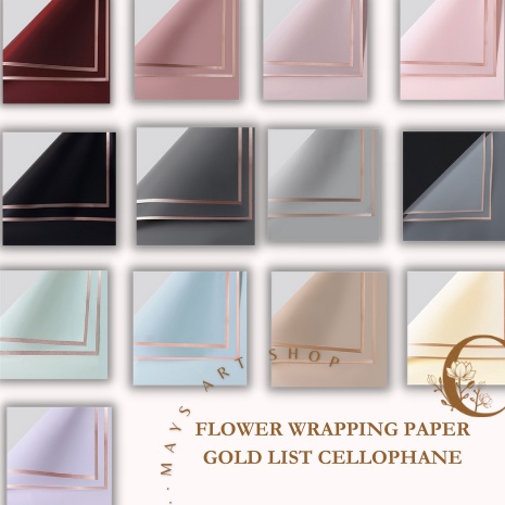

Grosir Heboh 1 Pak 2 Lembar Kertas Buket Bunga 1 Pak Flower Wrapping Paper Cellophane Gold List Semi Transparan Flower Wrap 2 Lembar Transparent Frame Pinggir Emas Money Bouquet Florist Per Pack Waterproof Korean Style