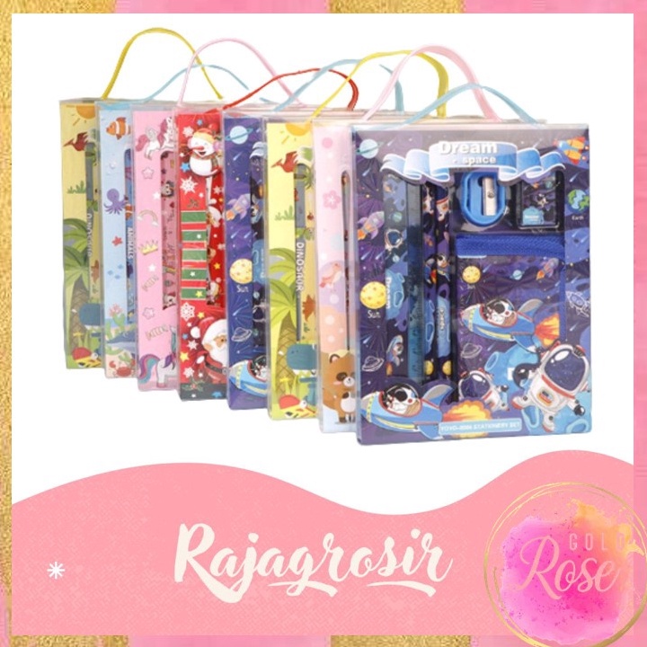 

Hadir Khusus S5926 Stationery Set Alat Tulis Set 6 in 1 Hadiah Souvenir Paket Alat Tulis Dompet Anak Alat Tulis Set Karakter
