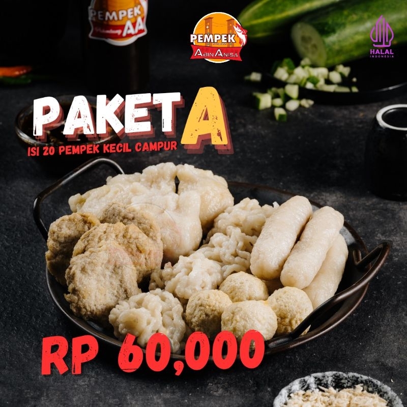 

Pempek Palembang Asli Ikan Tenggiri Paket A ISI 20 PCS (TANPA KERITING) + CUKO 200 mL