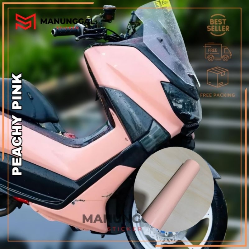 sticker motor peachy glossy skotlet pink pastel glossy premium