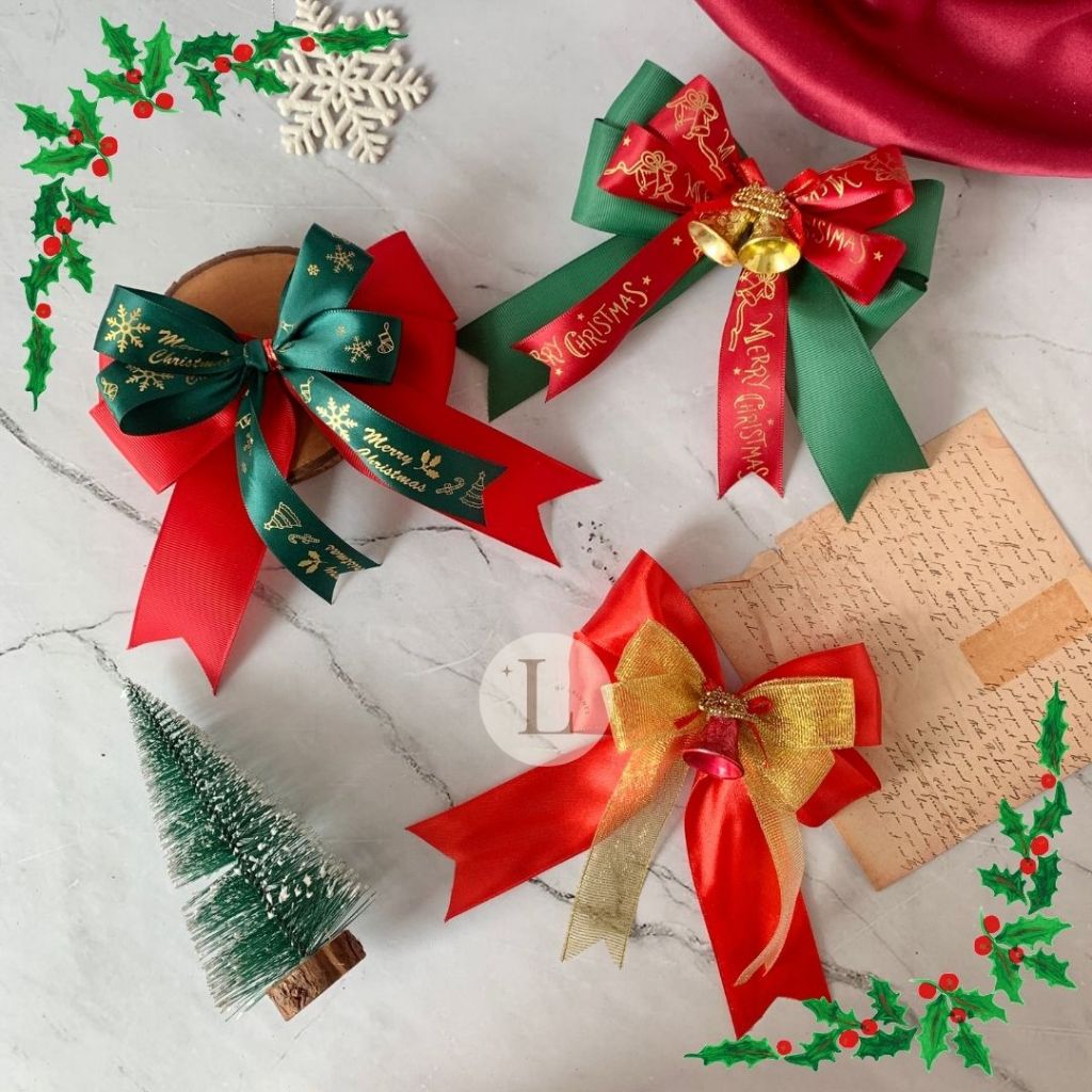 

Pita Natal Jadi / Pita Hampers Murah / Aksesoris Dekorasi Natal / Hiasan Parsel