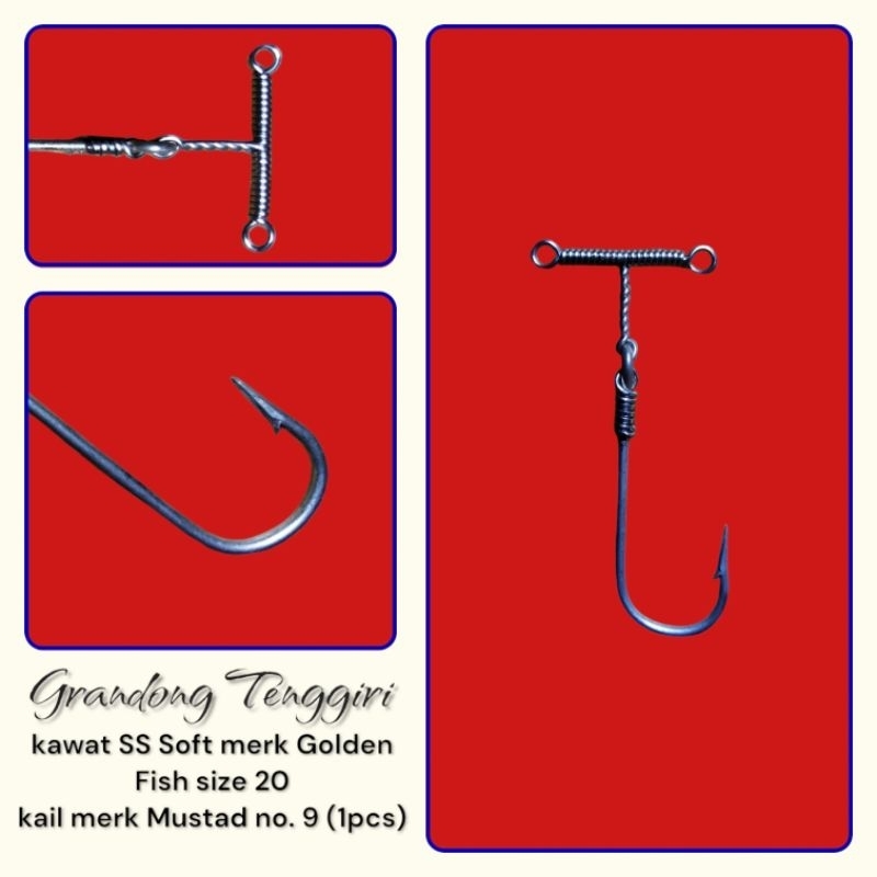 Rangkaian pancing grandong tenggiri (1 kail)