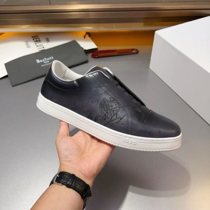 sepatu berluti cowok sneaker pria mewah men shoes hitam vip P1SHOES