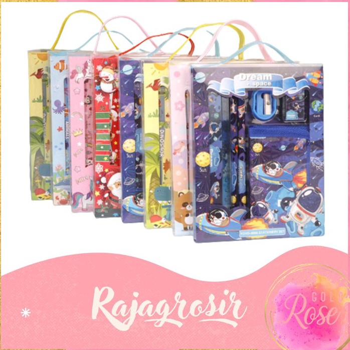 

Dijamin Asli S5926 Stationery Set Alat Tulis Set 6 in 1 Hadiah Souvenir Paket Alat Tulis Dompet Anak Alat Tulis Set Karakter