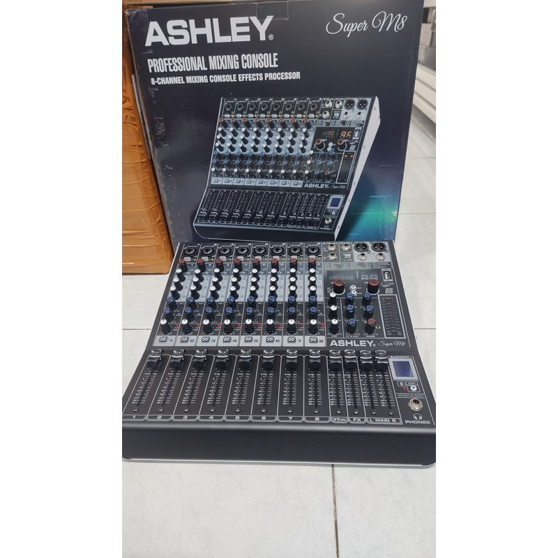 Mixer Audio Ashley Super M8 SuperM8 8 Channel  8 ch Original Efek Digital Reverb USB Bluetooth Sound