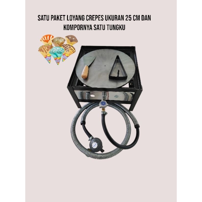 LOYANG CREPES 25 CM BAHAN BAJA DAN KOMPORNYA CREPES