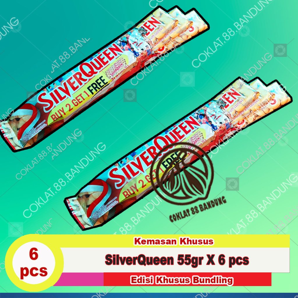 

SILVERQUEEN 55GR ex 58GR ISI 6 PCS ALMOND MEDE, COKLAT SILVERQUEEN 6 X 55 gram