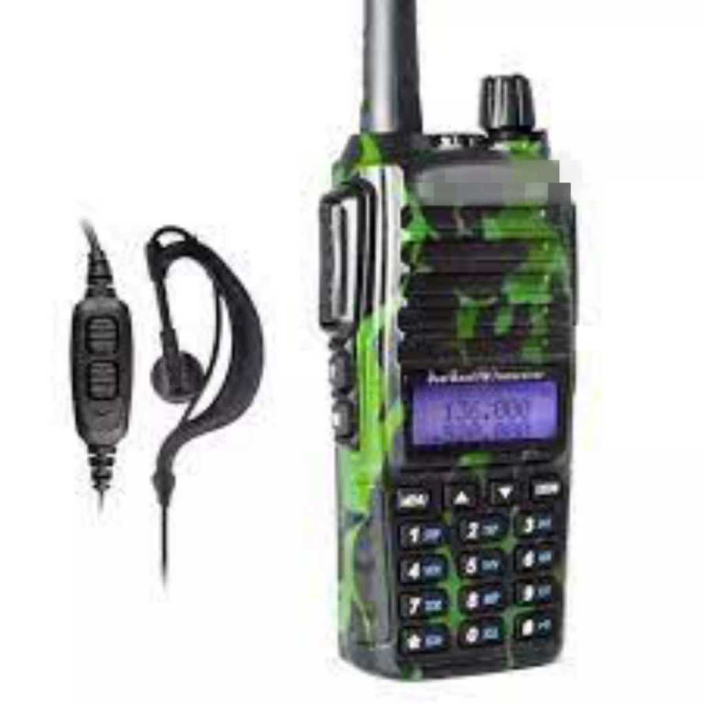 Ne ht walkie talkie HT UV 82 Army 8 watt, Loreng Doreng Tentara Abri Hijau UV82 UV-82 Urgency Emerge