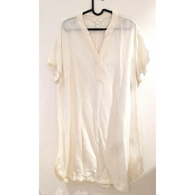 H&M Linen Tunik Broken White Preloved