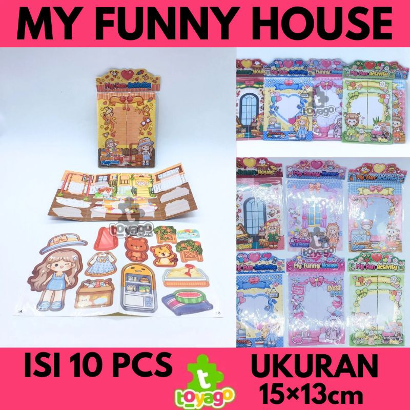 

STICKER MY FUNNY HOUSE & ACTIVITY ISI 10 PCS GROSIR MURAH