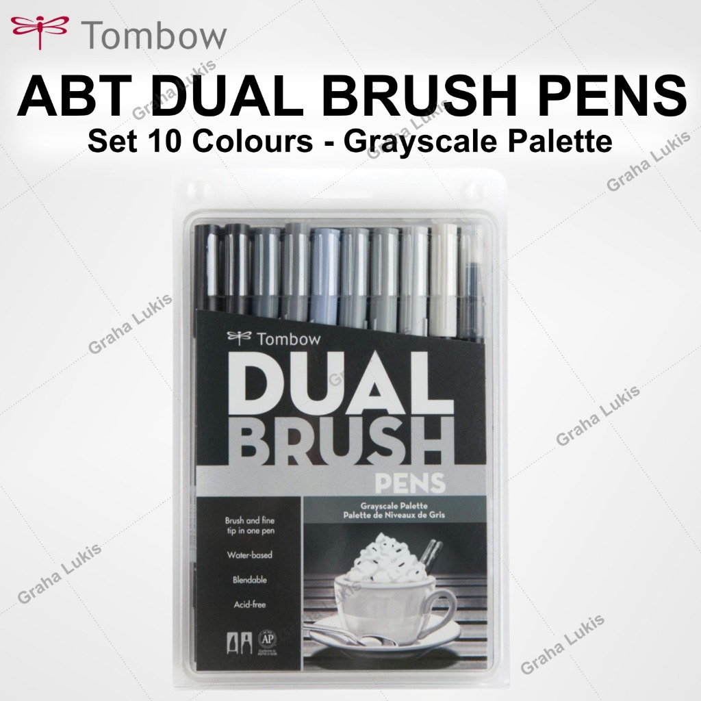 

Tombow Dual Brush Pens Abt set 10 Grayscale Palette
