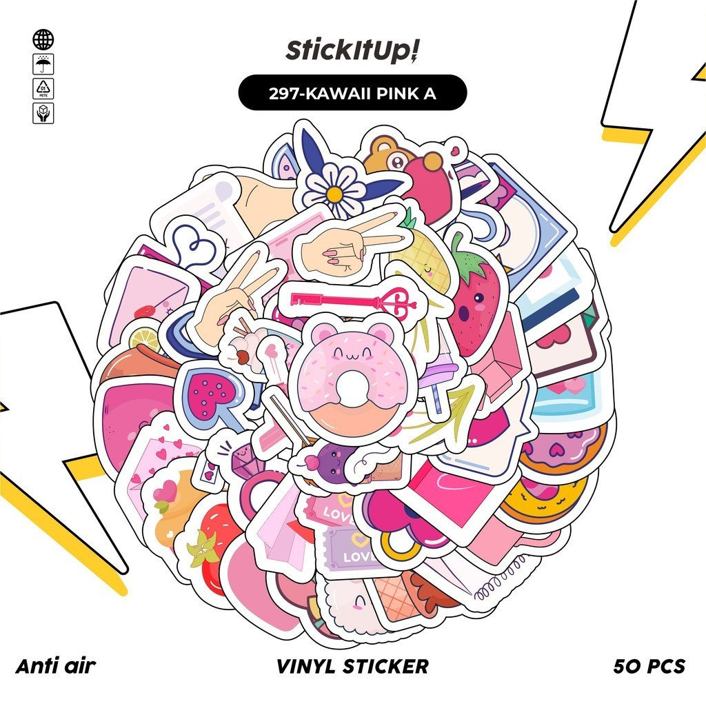 

COD✨ 100 Pcs Stiker Motif Kartun Pink Kawai Anti Air Untuk Dekorasi Notebook Sepeda Skateboard Handphone DIY