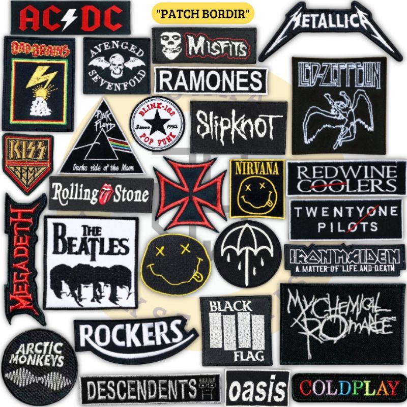 Patch Bordir Jahit Gambar Band Logo Iron Patch Aksesoris Bordir Keren Terlaris