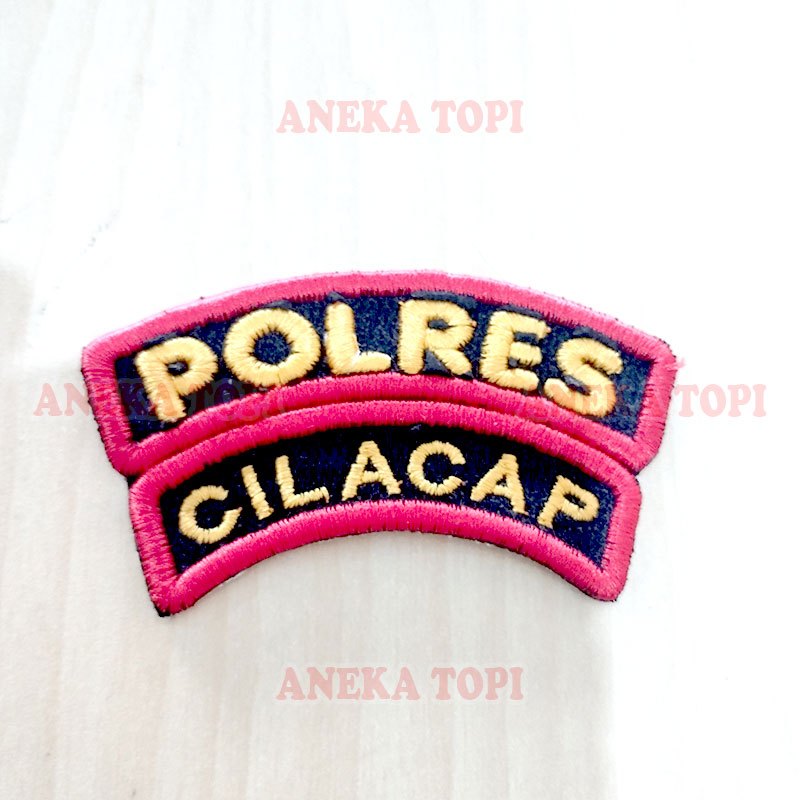 Bet Polres Emblem Bordir Polres Cilacap Bordir Patch Timbul Logo Polres - Aneka Topi