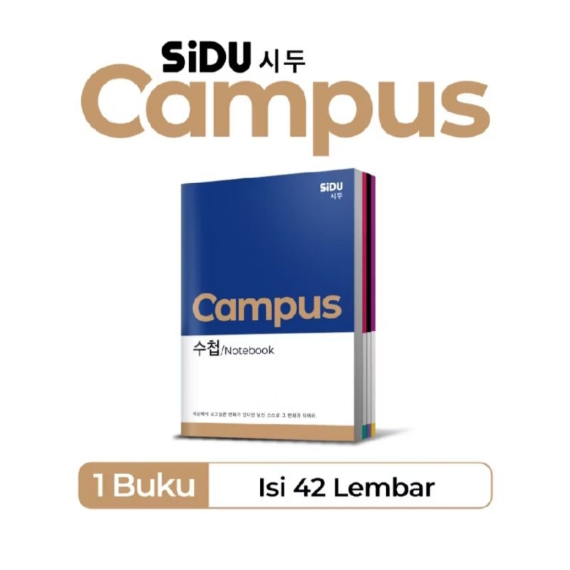 

BUKU TULIS/NOTE BOOK BOXY SIDU CAMPUS KOREA 42L (1 PAK ISI 5 BUKU)