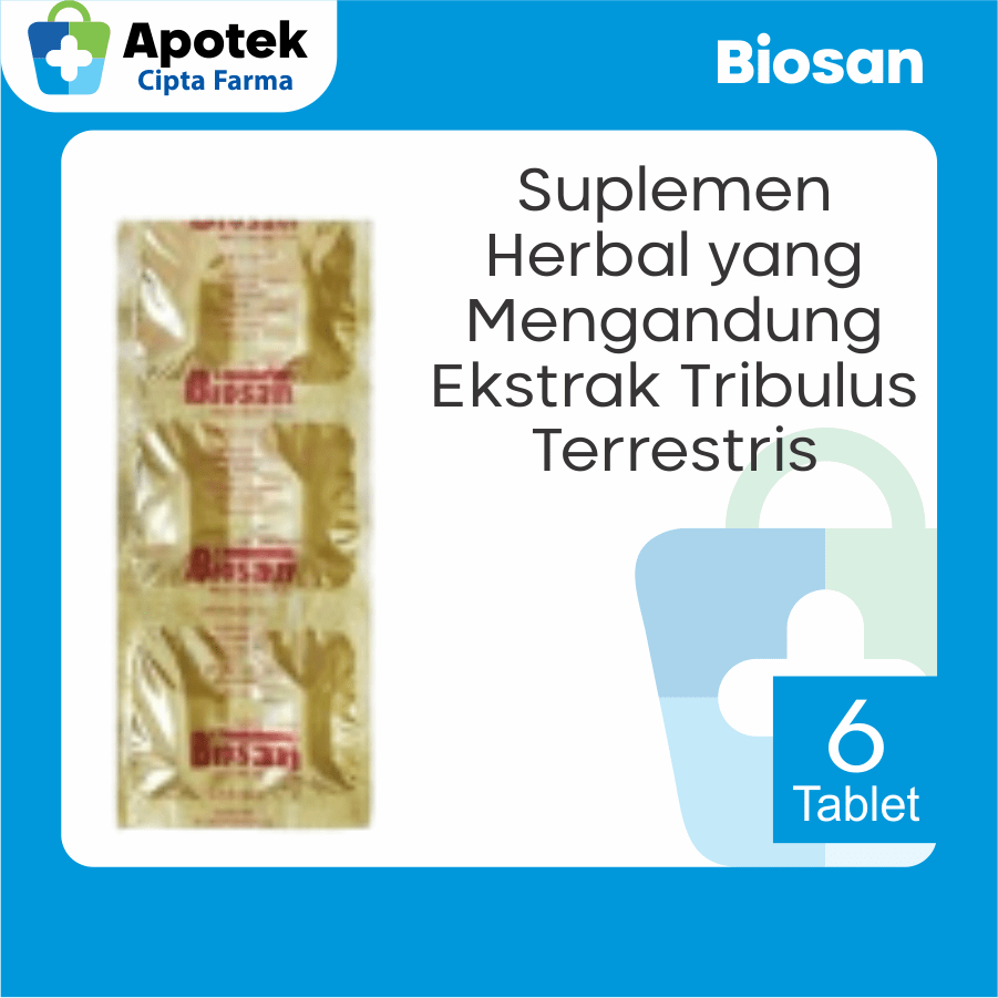 Biosan 275 Mg Tablet Tribulus Terrestris Obat Herbal Pria Obat Laki-Laki Pria Dewasa Herbal Stamina 