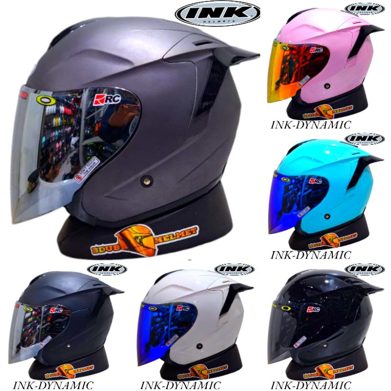 Helm INK dynamic Gunmetal dof paket ganteng original INK