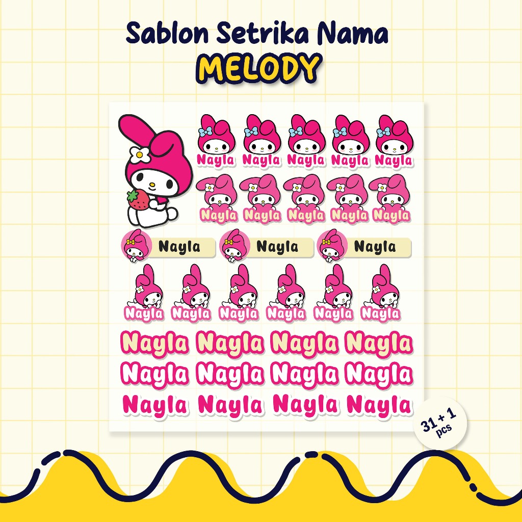 

Sablon Setrika Nama, Sablon DTF Nama, Tema Melody by Sablon Nama