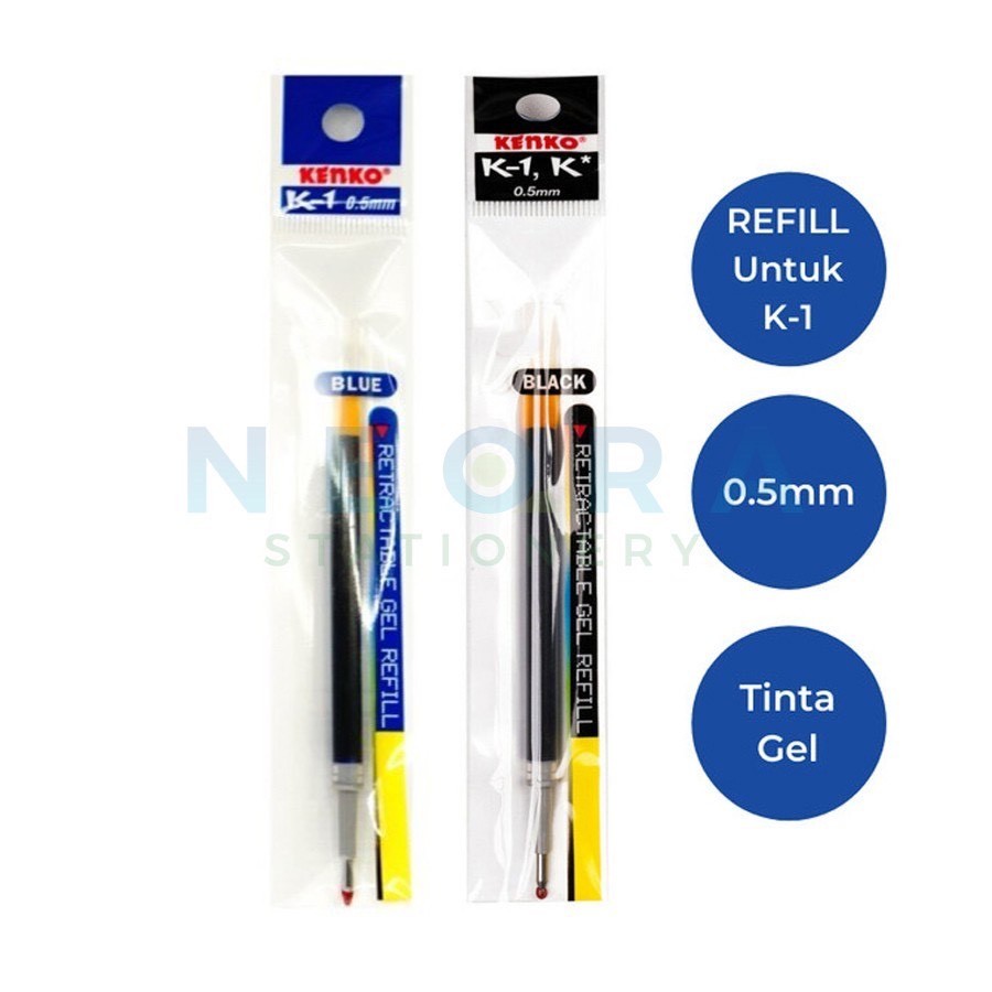 

Kenko Gel Pen K1 0.5mm Refill Original (1 PCS) / Refill Ballpoint Bolpen Pulpen Gel Kenko K-1 Original Per Pcs