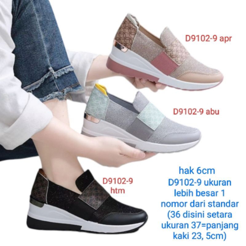 Sepatu sneakers wanita sepatu wedges wanita sepatu wedges rajut sepatu slip on wanita sepatu sneaker