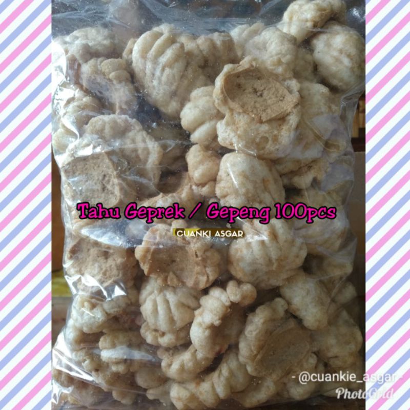 

Tahu Gepeng 100pcs - Tahu Geprek - Toping Boci Seblak Mie Ayam Bakso - Cuanki Garut Asli