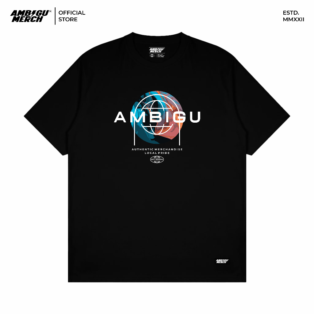 AMBIGU Kaos Hitam Pria Tshirt Distro Katun Premium