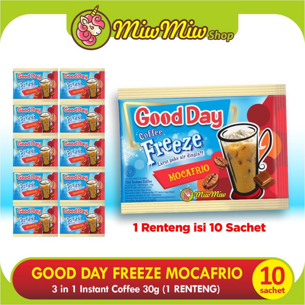 

Good Day Coffee Freeze Mocafrio (Kopi Instan Serbuk 3 in 1 Rasa Moka) 30g