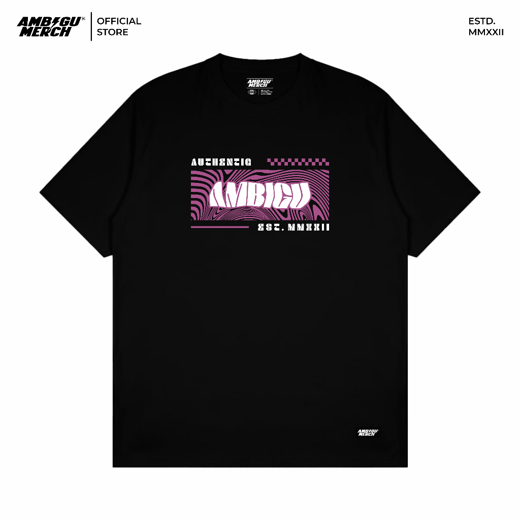AMBIGU Tshirt Baju Kaos Distro Pria Lengan Pendek - Hitam