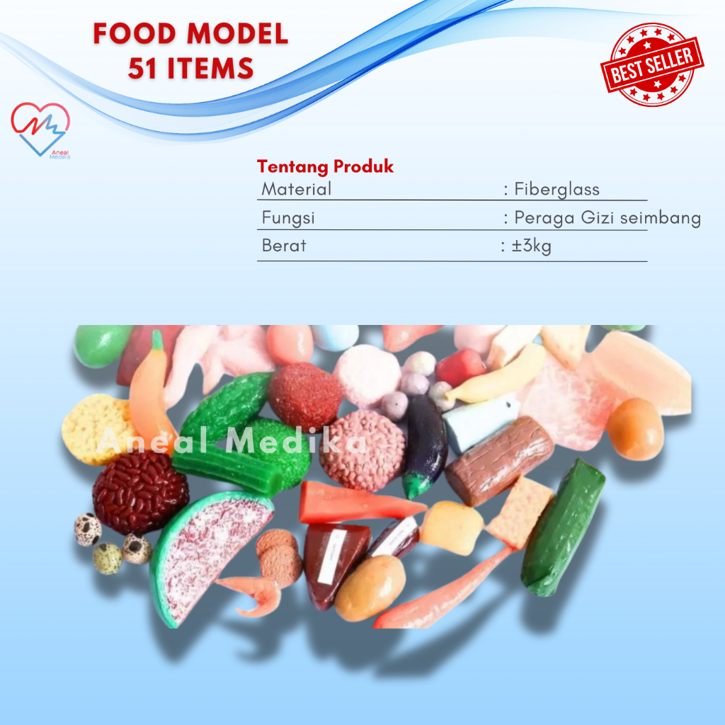 Food Model 51 Item Gizi 4 Sehat 5 Sempurna - Replika Gizi Harian - Replika Makanan