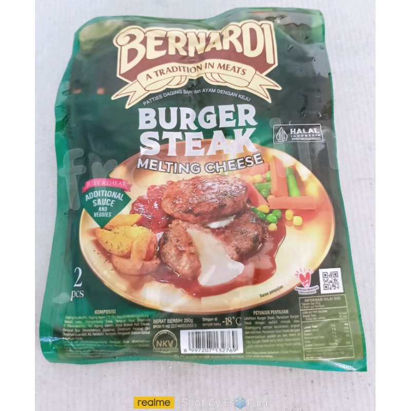 

Bernardi Burger Steak Melting Cheese 250gr - Frozen Food Murah