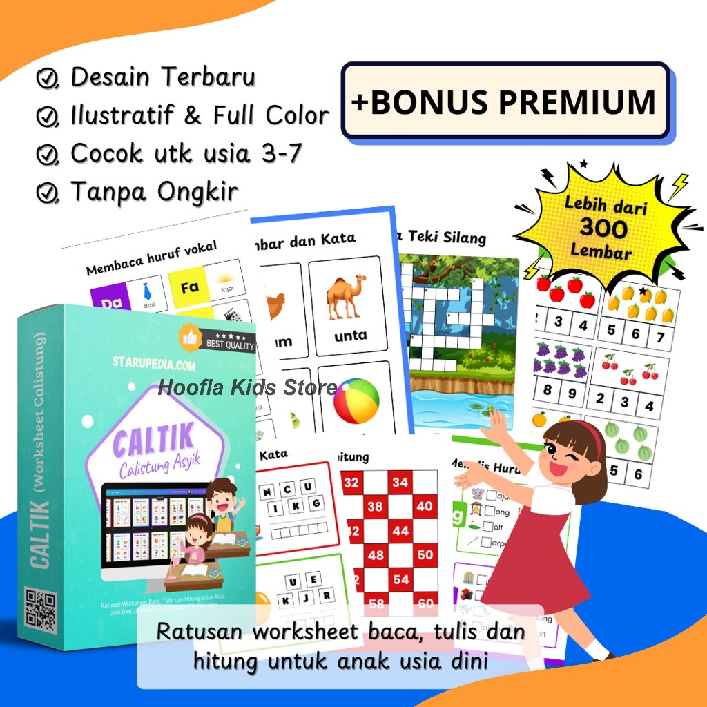 

WORKSHEET CALISTUNG MEMBACA MENULIS BERHITUNG PAUD TK USIA 3 - 7 TAHUN / Buku Lembar Aktivitas Anak Worksheet Calistung