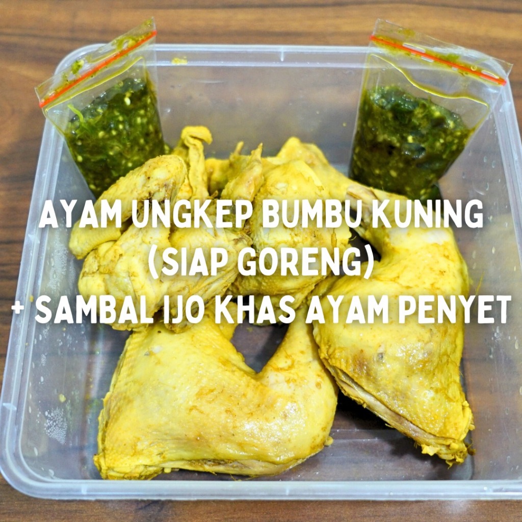 

Ayam Ungkep Bumbu Kuning 1 Ekor Free Sambel Ijo Khas Ayam Penyet (2 Plastik )