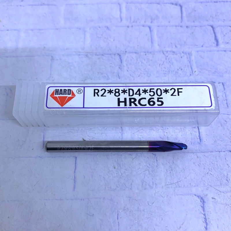 Ballnose Ballmill 4 mm atau R2 HRC 65 Carbide baru Ballmill Ballnose 4mm HRC65
