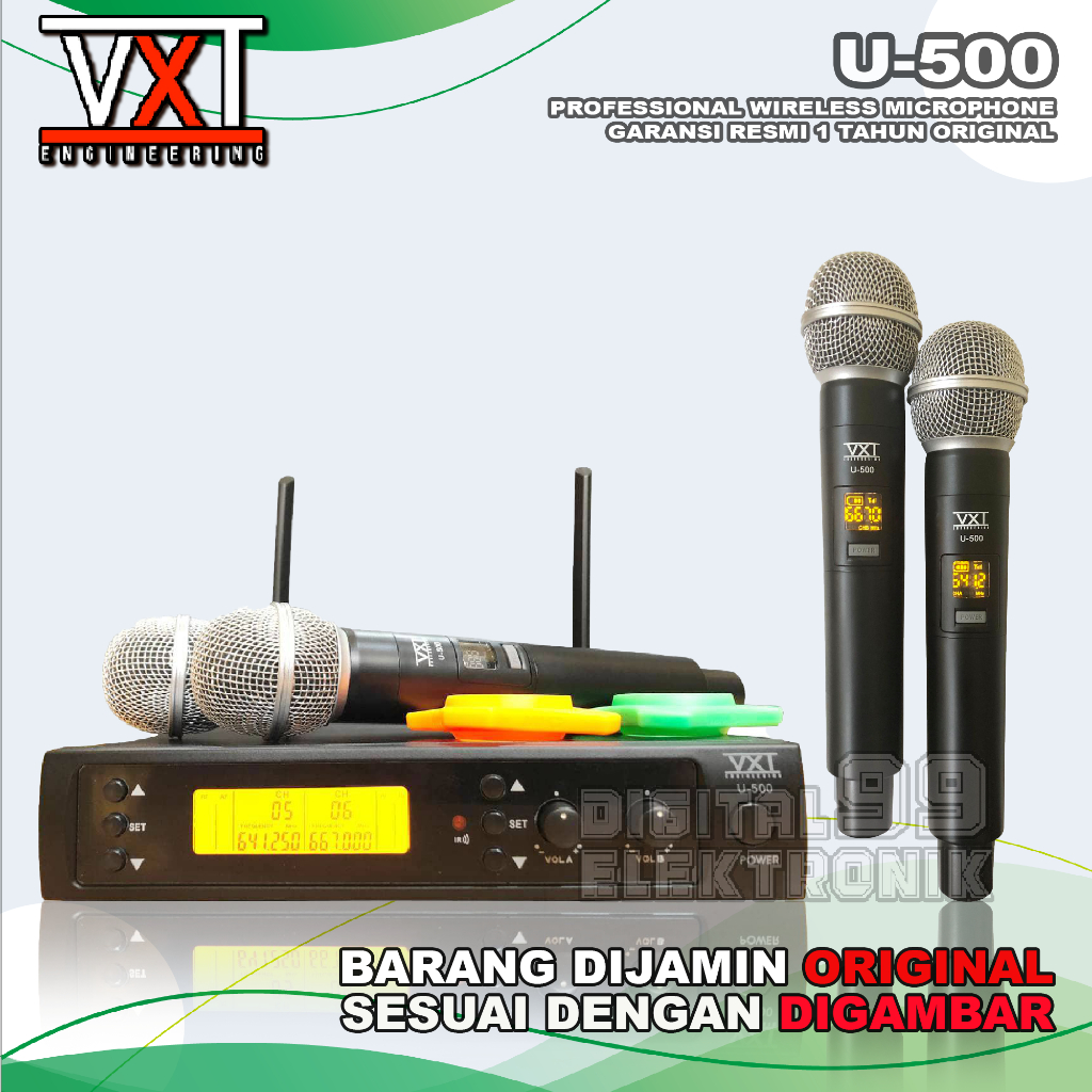 Microphone Mic Wireless VXT U-500 | U500 Free Koper Handhled Original
