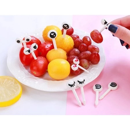 Tusukan Bento Karakter Lucu, Tusukan Bento Mini, Tusukan Buah Karakter, Tusukan Buah Mini Karakter S