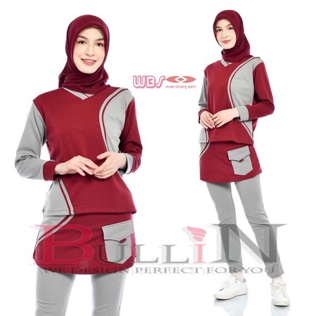 Setelan Senam Wanita Panjang Aqifa | Set Olahraga Jumbo