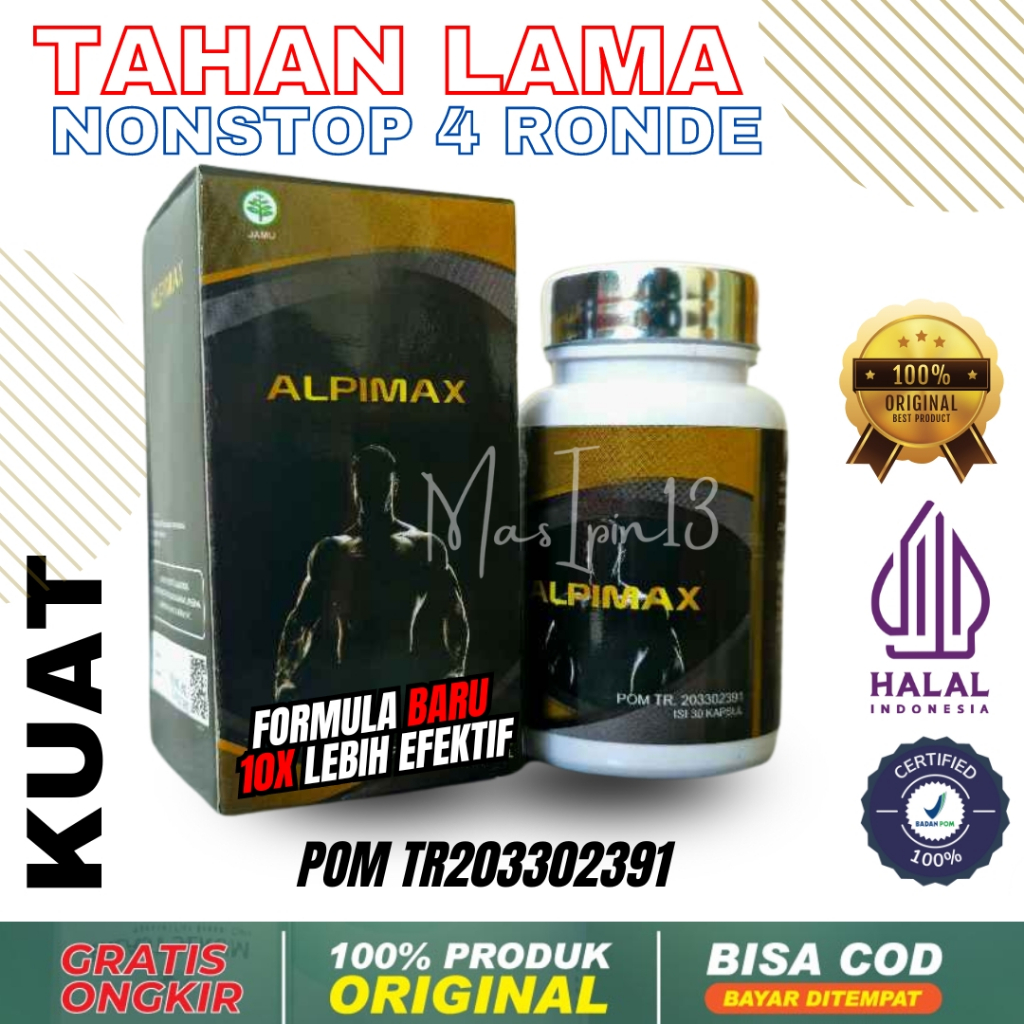 ANS - ALPIMAX KAPSUL ORIGINAL OBAT KUAT PRIA TAHAN LAMA SEX SAMPAI 3 JAM ORIGINAL 100% BPOM PEMBESAR