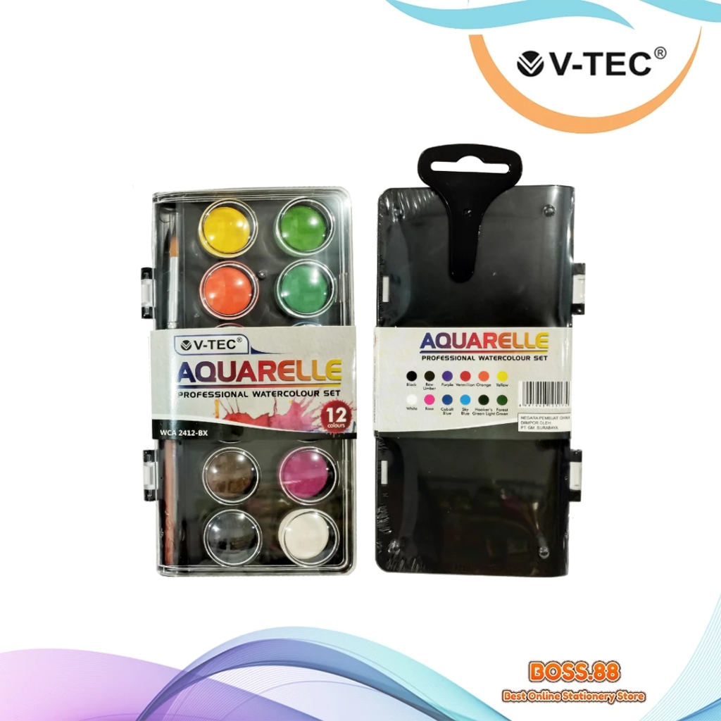 

WATERCOLOR / CAT AIR 12 WARNA SOLID V-TEC WCA-2412 (1 SET)