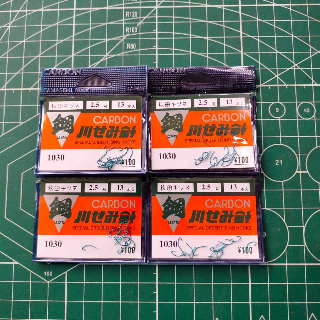 Kail Carbon Jepang 1030 Kail Cabon Biru Gepeng Tanpa Lubang Untuk mancing ikan wader atau ikan Bente