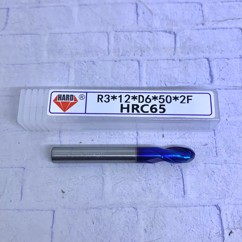 Ballnose Ballmill 6 mm atau R3 HRC 65 Carbide baru Ballmill Ballnose 6mm HRC65